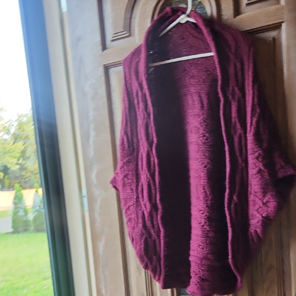 Women's Oversized Burgundy Cardigan